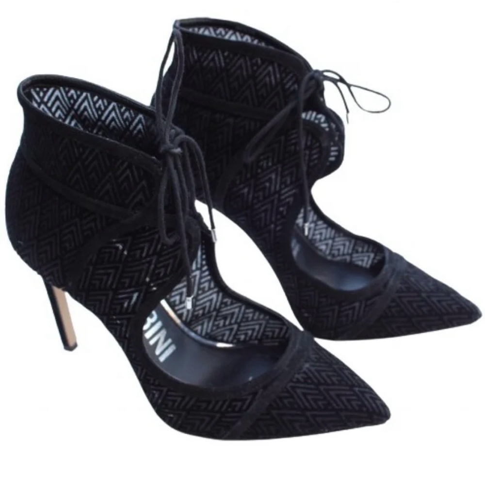 Gianni Bini Ozden Mesh and Suede Pointed Toe Pumps